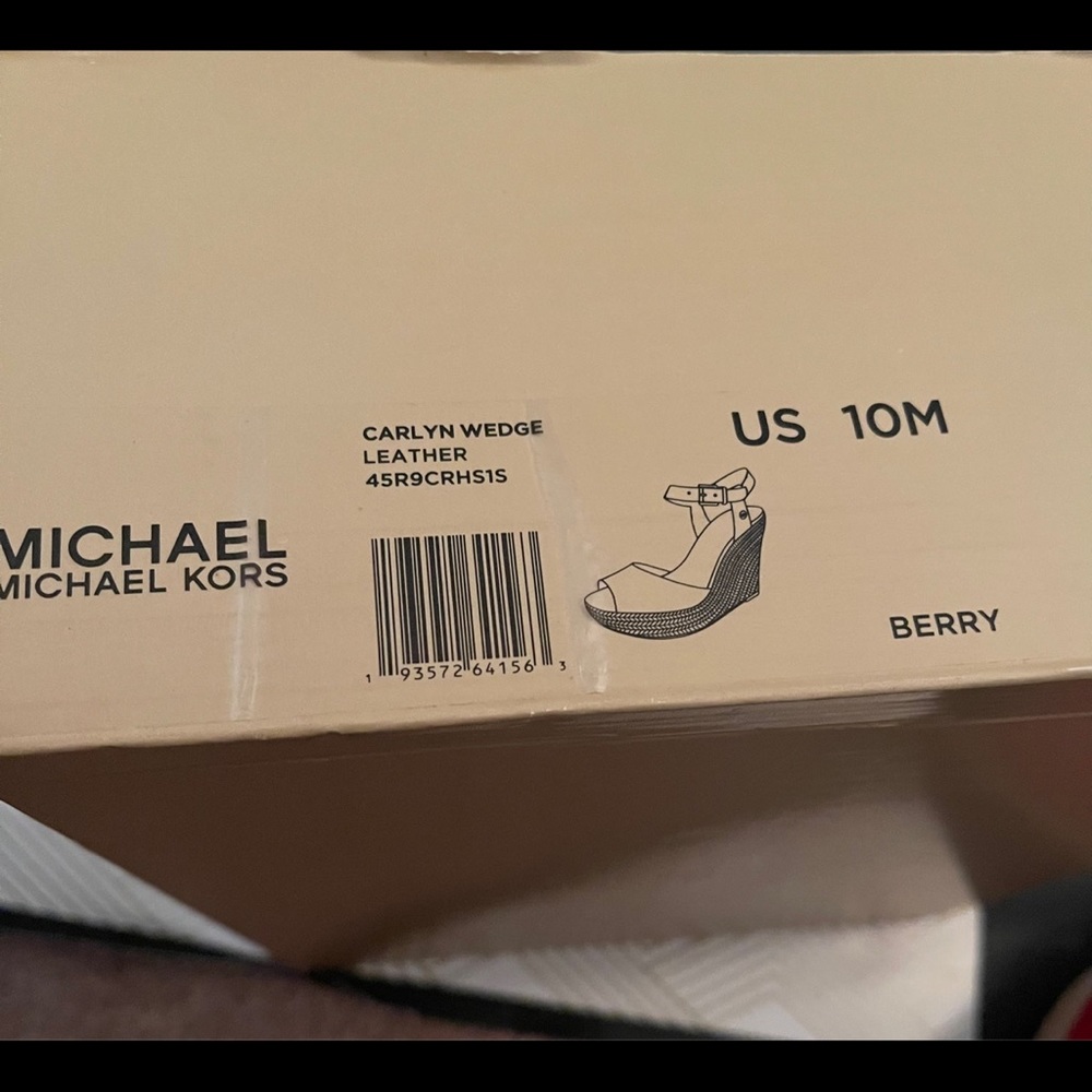 NEW Suede Michael Kors Wedge Sandals - 10 - Picture 3 of 6